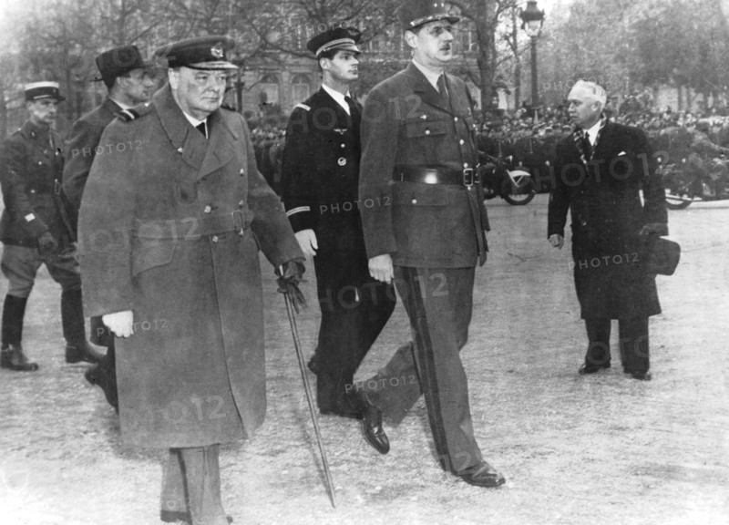 Winston Churchill in paris,  November 11, 1944