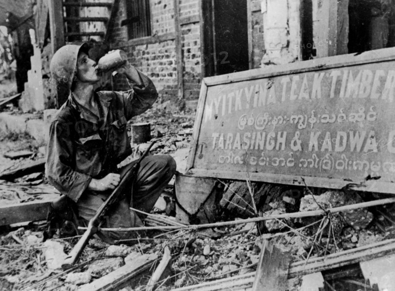 American sergeant in Myitkyina,  August 4, 1944