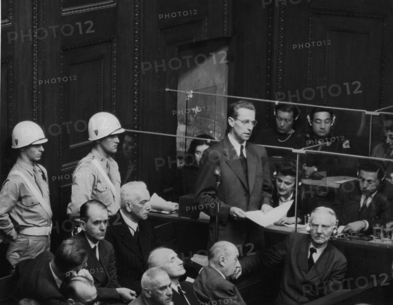 Hans Fritzsche makes his final statement at the International Military Tribunal in Nuremberg (Germany) (August 31, 1946).