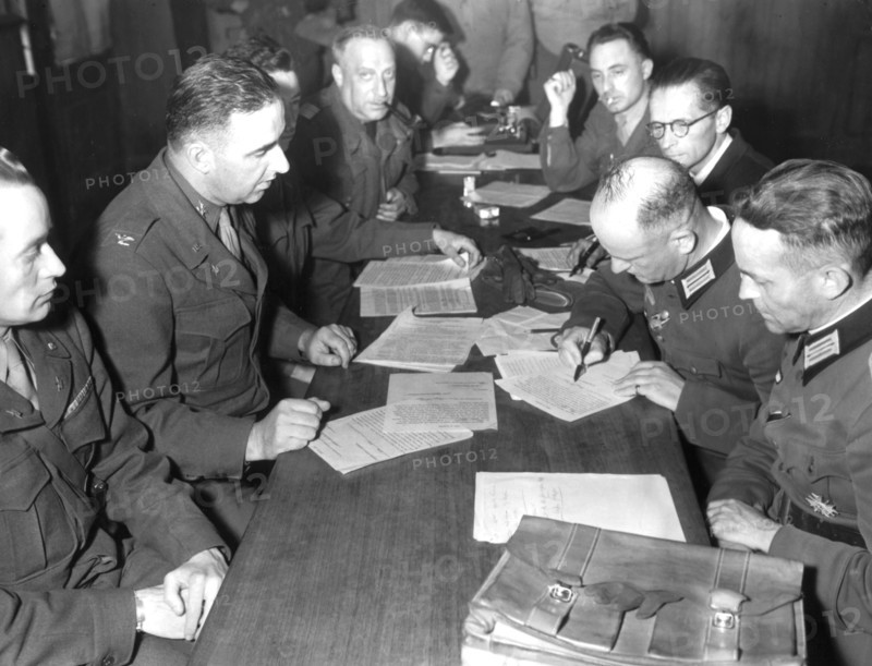 Germans sign unconditional surrender of Lorient pocket in France (May 7, 1945).