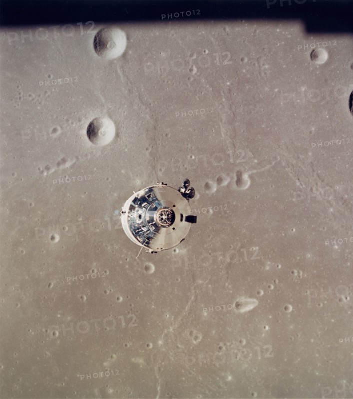 Apollo 11 Command Module from LEM (July 20, 1969).