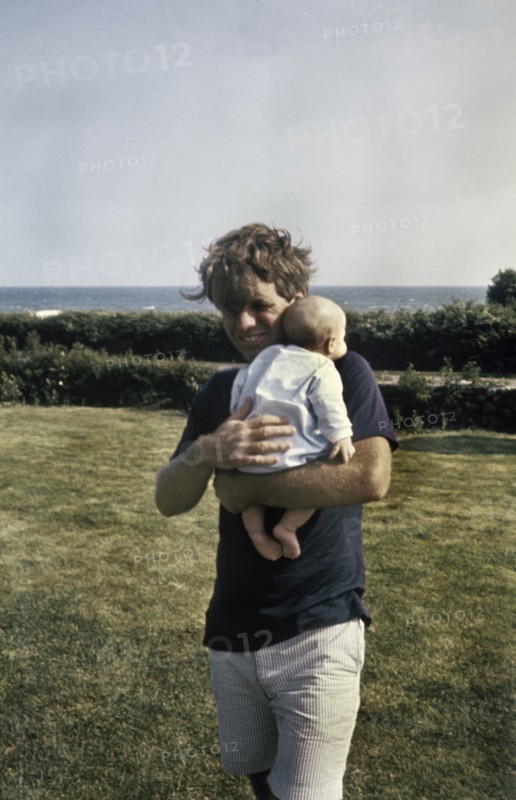Robert (Bobby) Kennedy with one of his children.