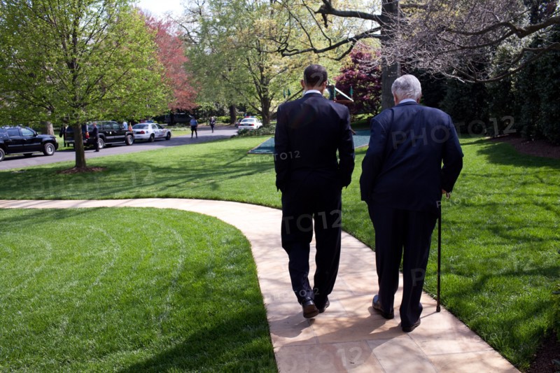 President Obama escorts Sen. Edward Kenn...........