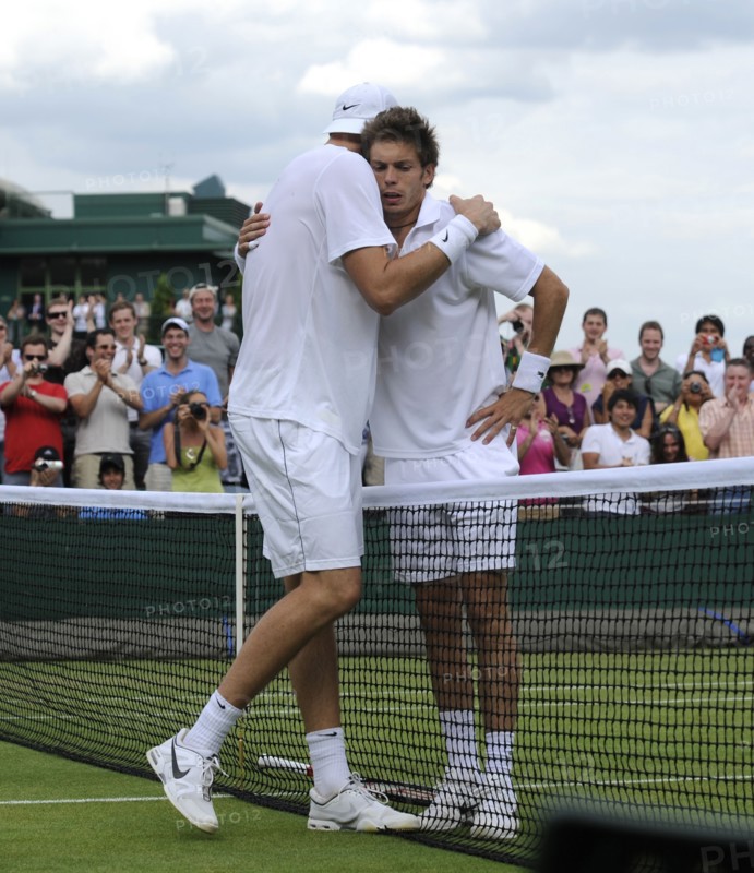 Wimbledon  Championships  Day FOUR 24/6/10

John Isner v Nicolas Mahut
John Isner wins ,players embrace