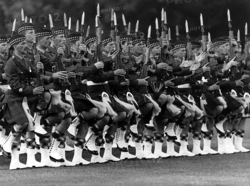 Birthday parade of British soldiers in Berlin for the English Queen
