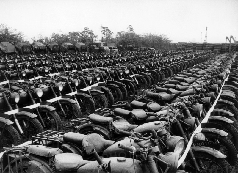 Old items of equipment of the British army are put up for sale