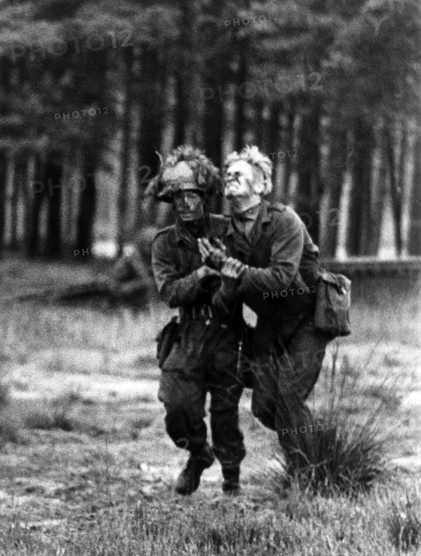 Injured Dutch soldier during field exercise in Lower Saxony