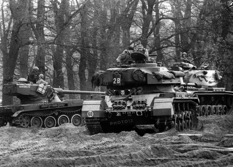 Allied tank maneuver in the Grunewald in Berlin