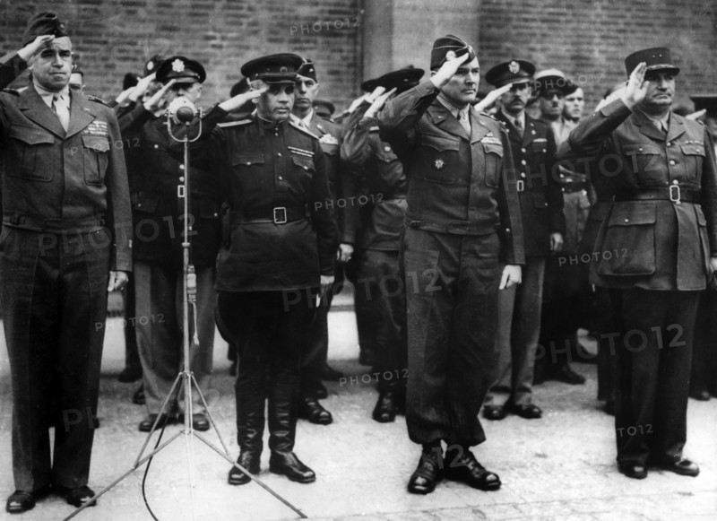 Allied generals at military parade in Berlin 1945