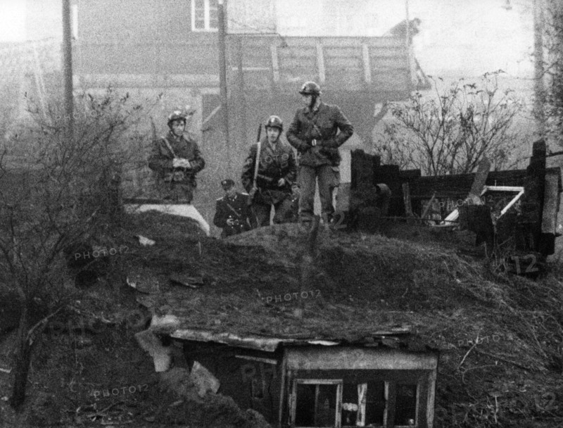 French soldiers at train station Gesundbrunnen in Berlin