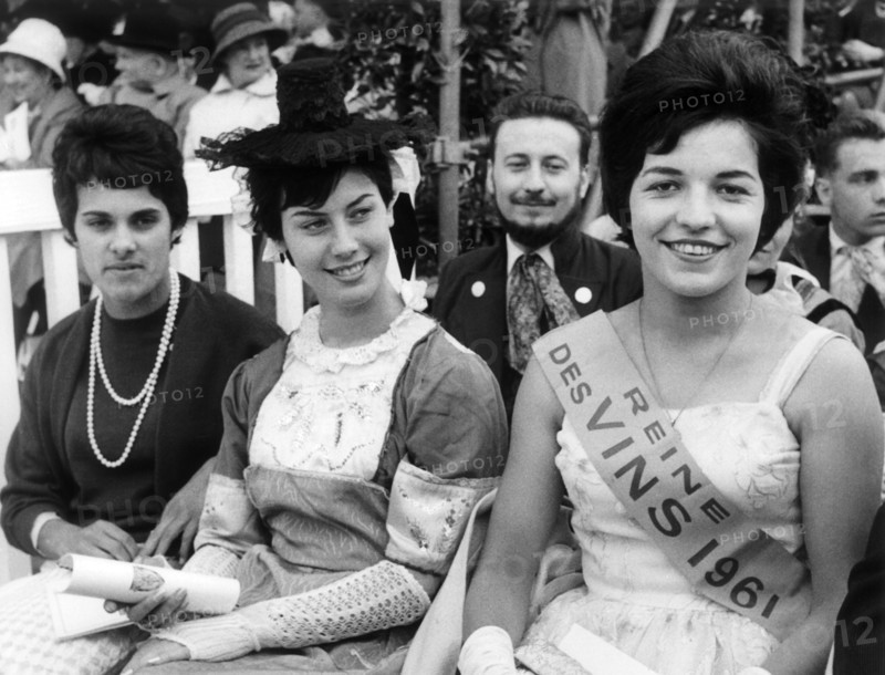 French wine queen at parade of French army in Berlin