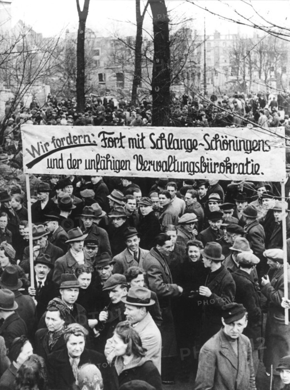 Hunger demonstration in post-war Germany