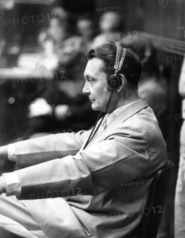 Hermann Göring während des Nürnberger Prozesses