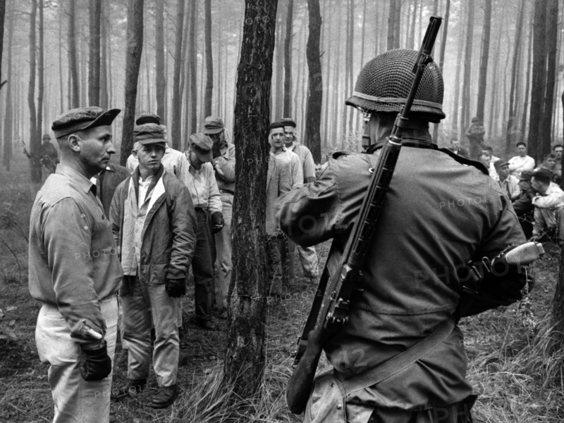 US soldiers dressed as civilians druing a manoeuvre in Grunewald in Berlin