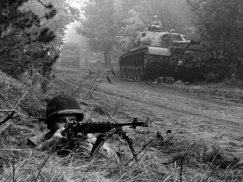 Manoeuvre of US army in Berlin Grunewald