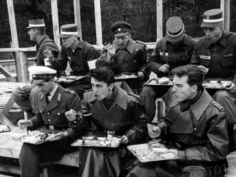 Police of Berlin during manoeuvre of US army in Grunewald in Berlin