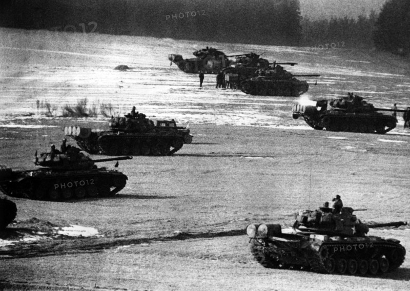 American tanks in the US manoeuvre "Free Play" on the military training area Grafenwöhr