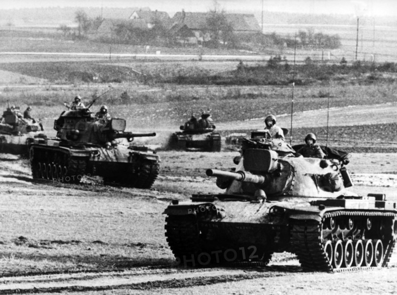 US tanks in the manoeuvre REFORGER I in Germany