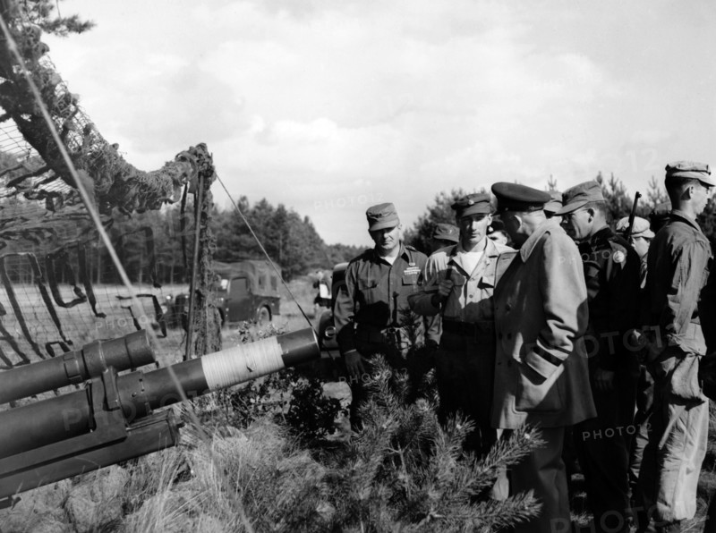 US general Eisenhower at fall maneuvers of allied in Germany