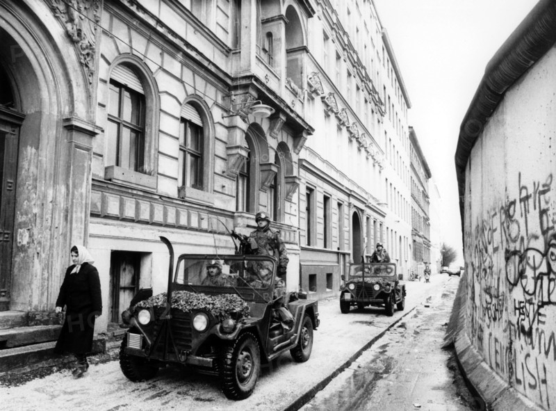 U.S. military patrol at the Berlin Wall