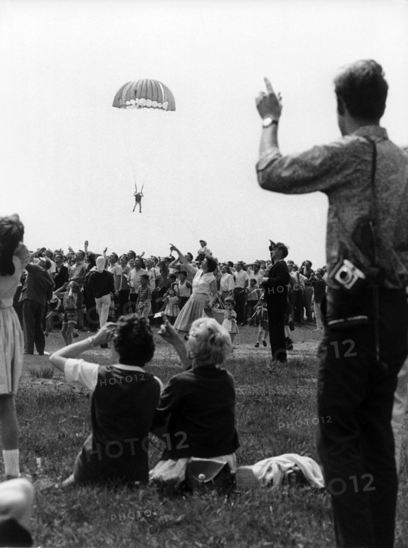 Parachutist during open day in Ramstein