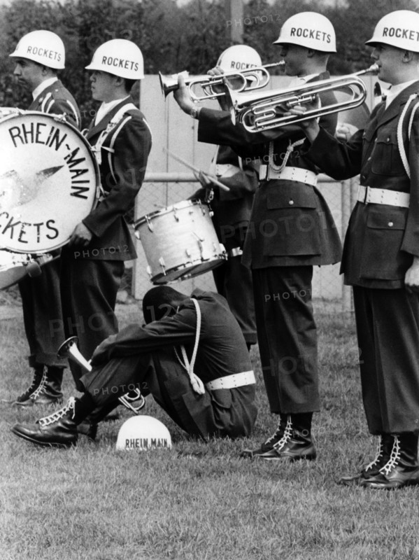 Trumpeter of the US military band is played out