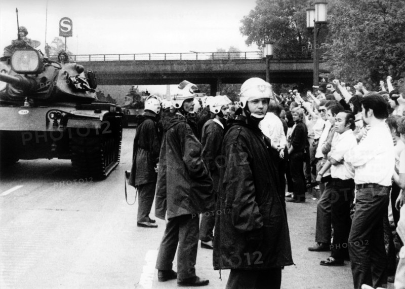 Protests during military parade on the 'Armed Forces Day' in Berlin