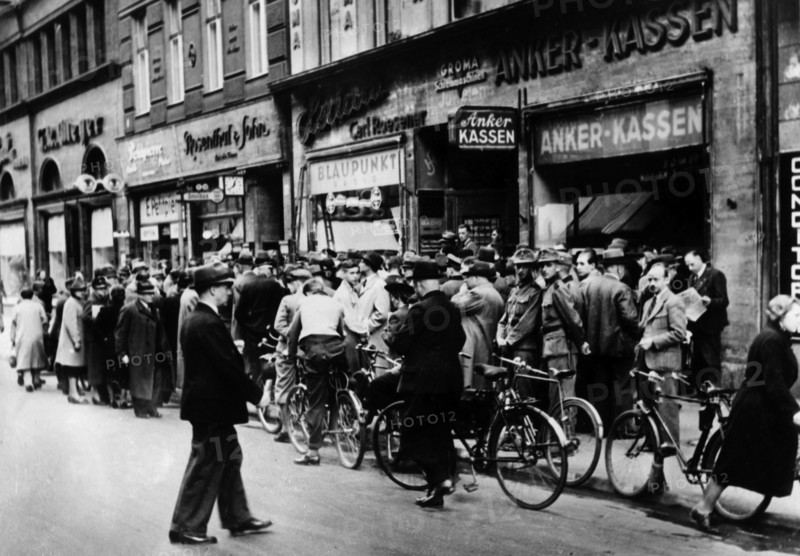 Nazi Germany: Berlin citizens swarm in front of loudspeakers