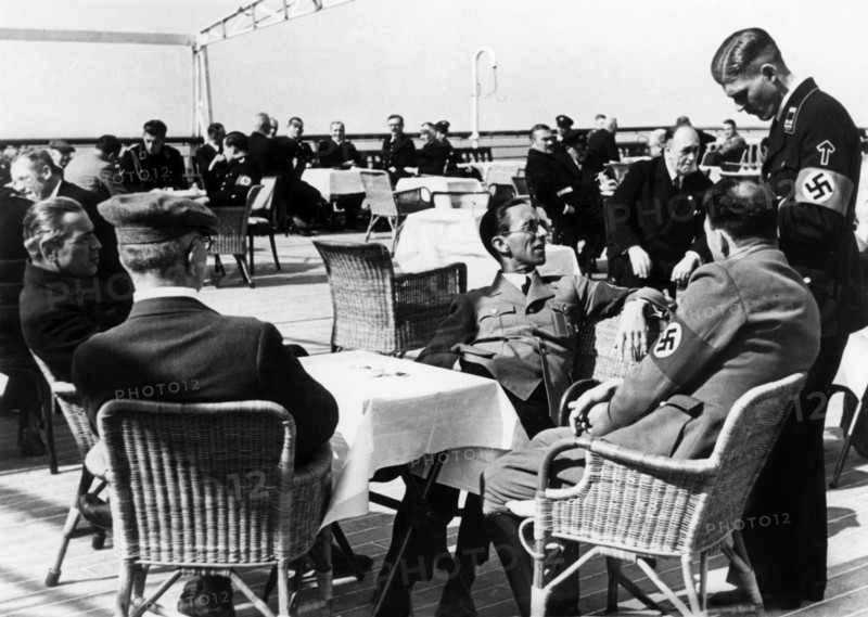 Joseph Goebbels on deck of a ship