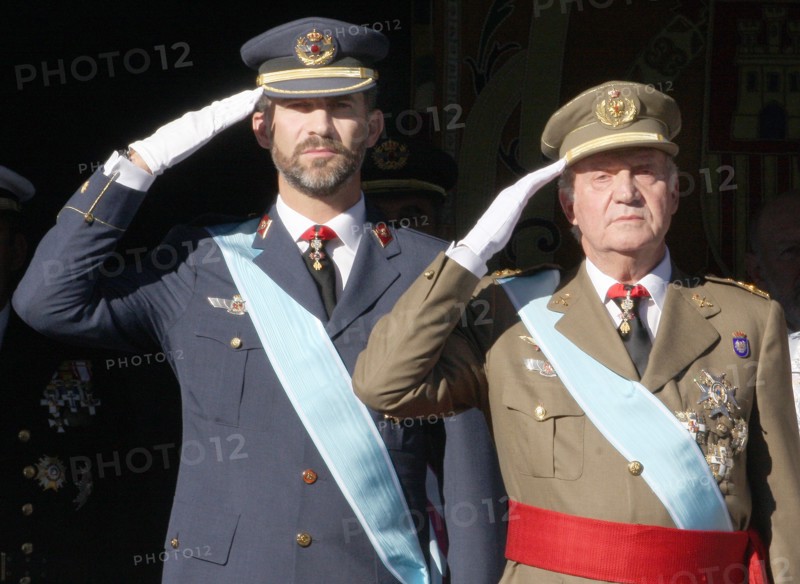 Juan Carlos 1er d'Espagne et le prince Felipe