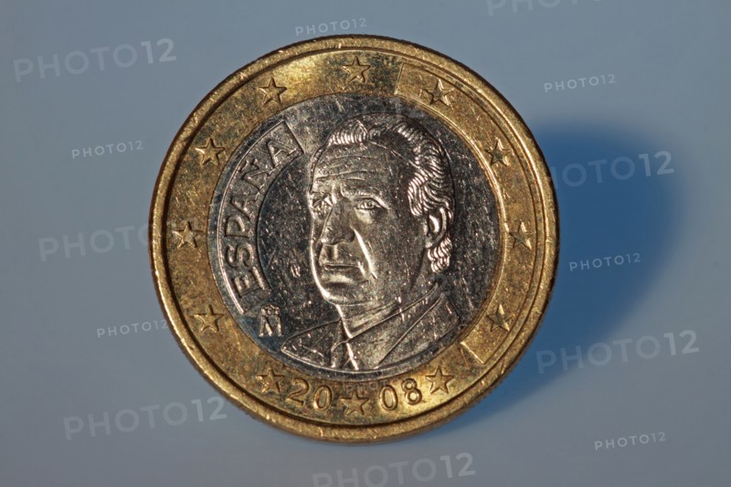 Pièce de 1 euro avec le visage du roi Juan Carlos 1er