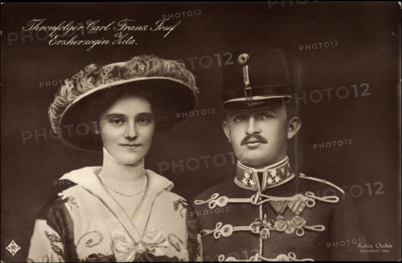 Thronfolger Karl Franz Josef I. und  Erzherzogin Zita von Bourbon Parma um 1914