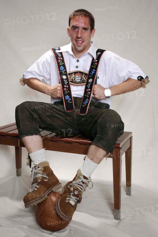 Franck Ribery in Lederhosen - Fototermin im Jahr 2007