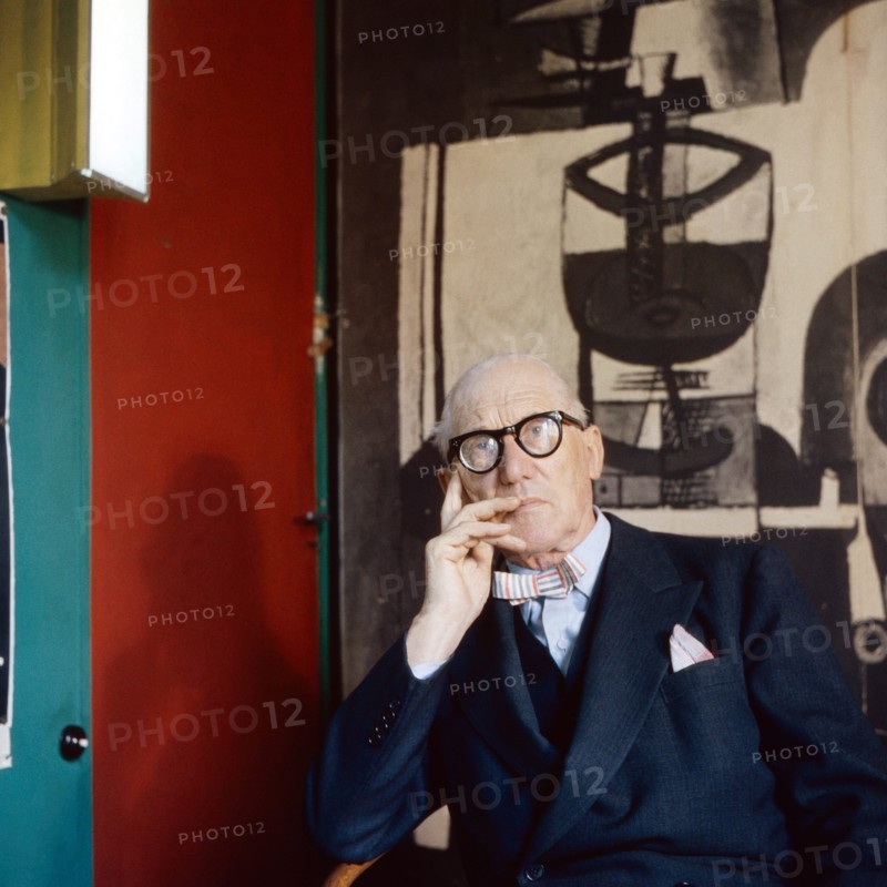 French architect and painter Le Corbusier at his studio