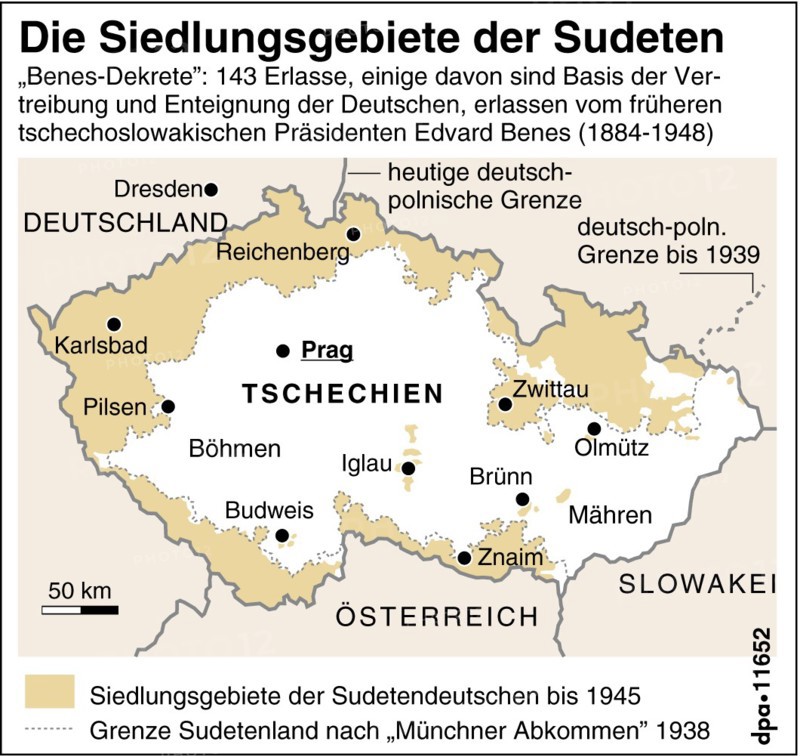 Die Siedlungsgebiete der Sudeten