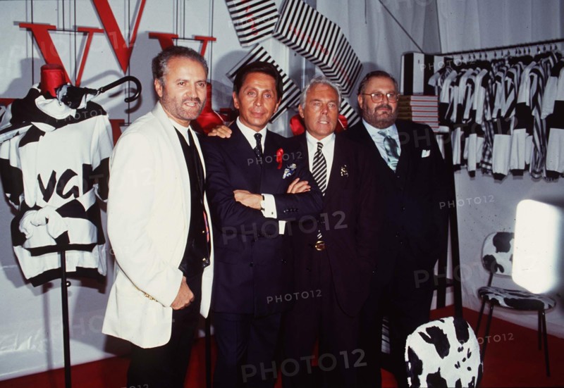 Left to Right: GIANNI VERSACE; VALENTINO; GIORGIO ARMANI and GIANFRANCO FERRE?Italian Fashion Designers?Bandphoto Agency Photo?B03 047230 30.05.1996