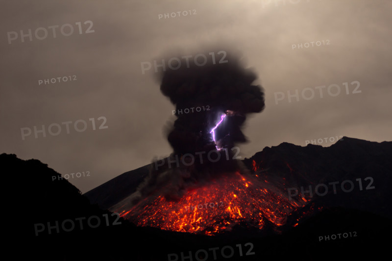 Volcanic Lightning during eruption at Sakurajima in Japan - February 2013