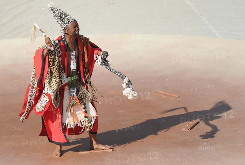 (100611) -- JOHANNESBURG, June 11, 2010 () -- A South African dancer performs during the opening ceremony of the 2010 FIFA World Cup at Soccer City stadium in Soweto, suburban Johannesburg, on June 11, 2010. (/Li Ga) (ly)