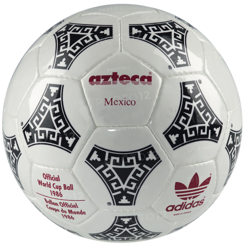 The undated handout shows the official soccer ball 'azteca' to the FIFA World Cup 1986 in Mexico. Photo: Adidas Keywords: ball, balloon, dance, soccer, SPO, Sport, sports