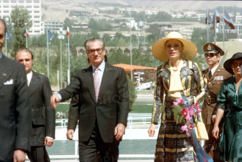 Mohammed Reza Shah Pahlavi et Farah Pahlavi en visite officielle