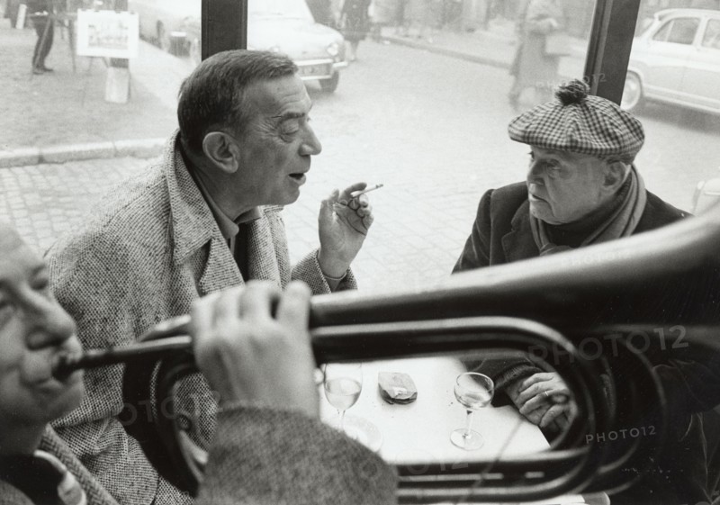 Marcel Aymé and Pierre Mac Orlan, 1965