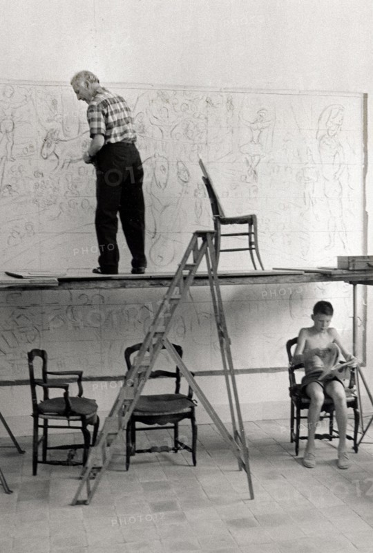 Marc Chagall dans son atelier à Vence, 1959
