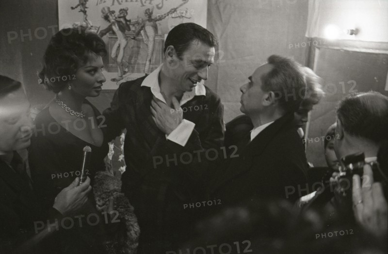 Yves Montand, Sophia Loren and Henri-Georges Clouzot (1958)