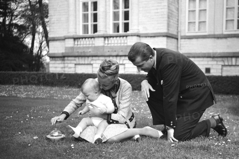 Princess Paola of Belgium, prince Albert and their son Philippe