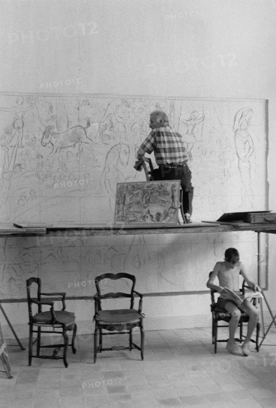 Marc Chagall in his studio in Vence, 1959