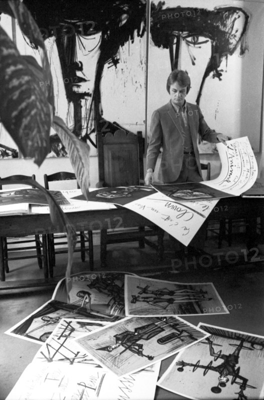 Claude François dans l'atelier de Bernard Buffet