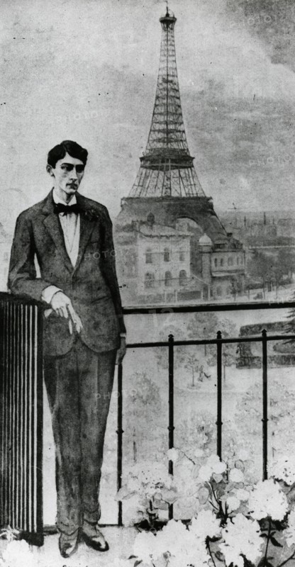 Portrait de Jean Cocteau, réalisé à l'occasion du cinquantenaire de la Tour Eiffel