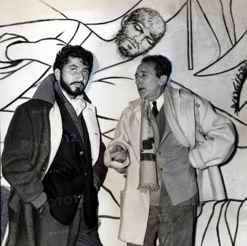 Cocteau and Daniel Gelin, 1957