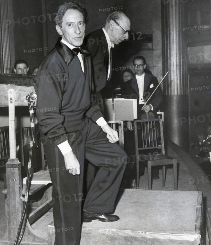 Cocteau and Igor Stravinsky during the first night of 'Oedipus Rex' , 1952