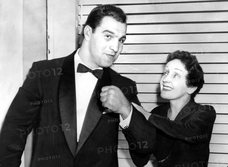 Piaf et le boxeur Rocky Marciano, New York, 1955
